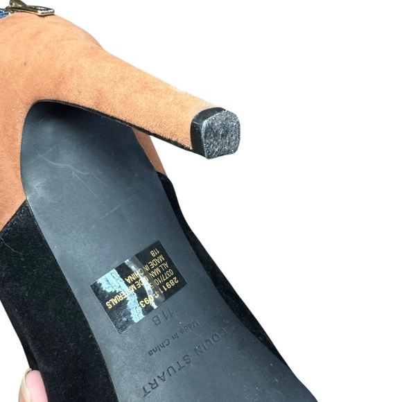 Colin Stuart Womens Black Blue‎ Brown Zip Stiletto Heel Booties Suede Size 11 - Picture 8 of 9